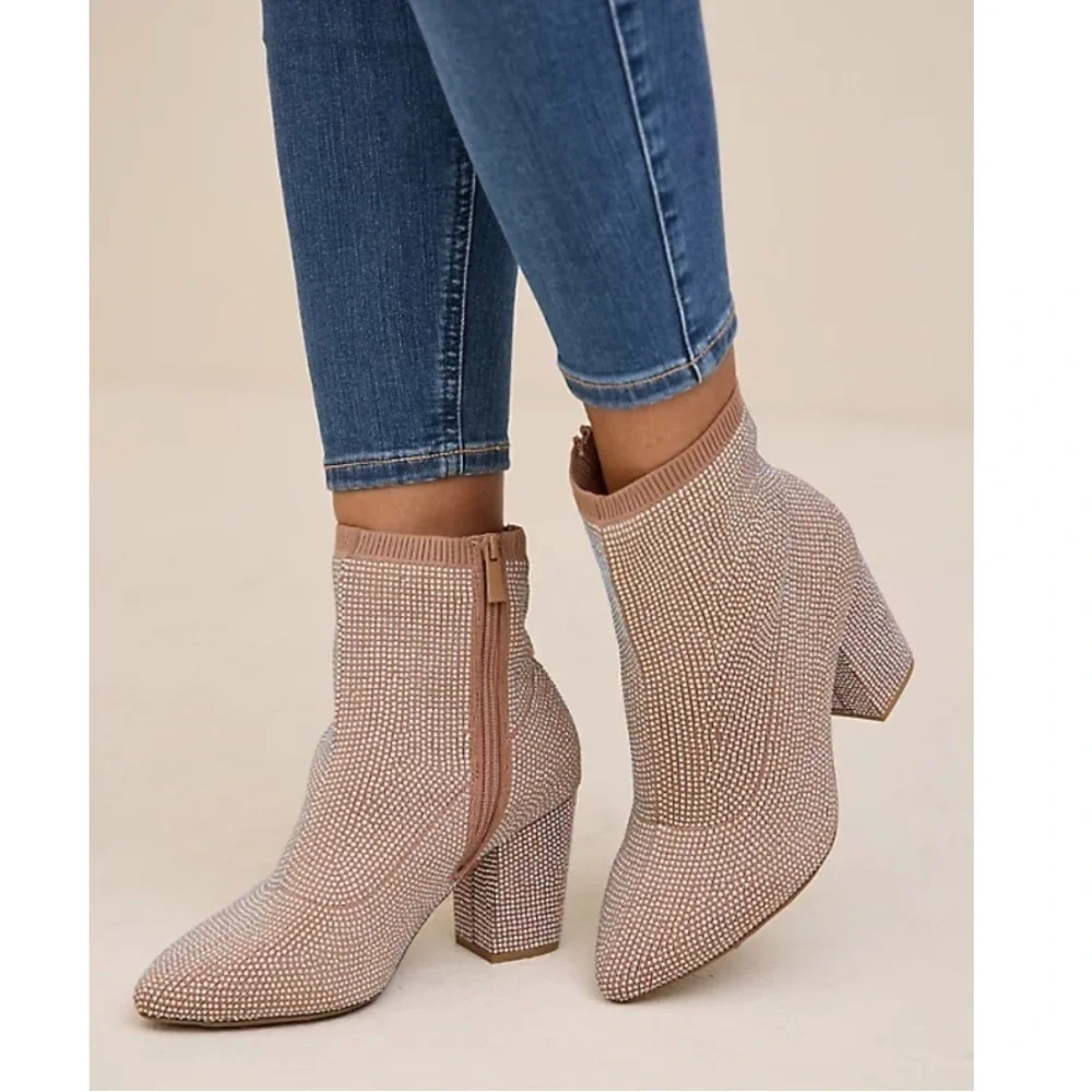 Torrid 11 STRETCH KNIT EMBELLISHED BOOTIE (WW)